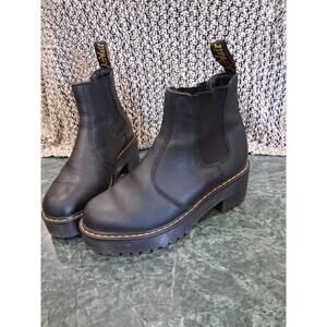 Dr Doc Martens Boots Womens 5 Rometty Platform Chelsea Black Leather Grunge Y2k